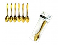 Sztućce łyżeczki ZŁOTE 14 cm - kpl 6 szt