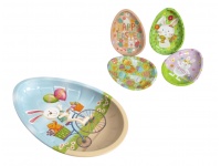 mp Taca dekoracyjna, metalowa pisanka WIELKANOCNA 26x18x3 cm MIX WZORÓW