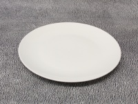 Talerz ceramiczny gładki 20x2 cm BIAŁY