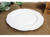 Talerz ceramiczny z tłoczonym wzorem 26x2 cm BIAŁY