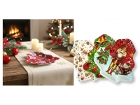 Talerz podstawek CHOINKA plastikowy 23x24x1 cm MIX WZORÓW