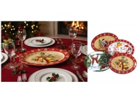 Talerz, półmisek ceramiczny ŚWIĄTECZNY 24x17 cm mix
