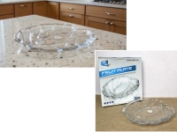 Talerz szklany PATERA w kształcie Liścia 31x29x3 cm