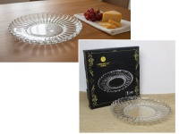 Talerz szklany z falowanym brzegiem 29x4 cm