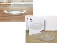 Talerz szklany z kulkami na brzegu 26 cm