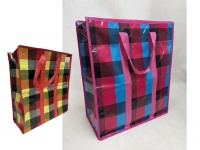 Torba gospodarcza, zakupowa tkanina wzór kolorowa KRATA 50x45x20 cm