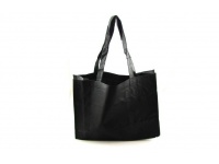 Torba na zakupy, zakupowa pozioma gładka CZARNA 45x36x10 cm