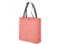 Torba na zakupy zapinana na zatrzask łososiowa 38x37x12 cm włóknina