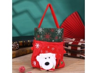 Torba TOREBKA worek na prezenty 22,5x19,5 cm CZERWONO - ZIELONY Z MISIEM