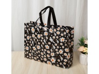 Torba zakupowa, na zakupy CIEMNOZIELONA W STOKROTKI tworzywo 45x35x10 cm