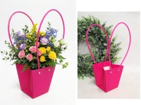Torebka papierowa na kwiaty wys 33 cm (13x13x12 cm) FUKSJA