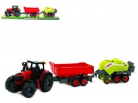 Traktor z maszynami rolniczymi przyczepą oraz prasą 55x11x9 cm mix kolor