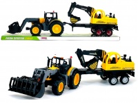 Traktor z napędem i maszyną budowlaną w kartonie 63x16x14 cm