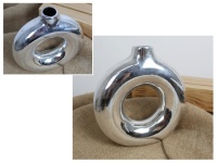 Wazon ceramiczny PIERŚCIEŃ 23x22x6,5 cm SREBRNY, ZŁOTY