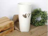 Wazon ceramiczny SERCE 29,5x14,5x10,5 cm BIAŁY