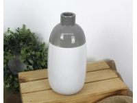 Wazon ceramiczny ZAOKRĄGLONY 22x9,5x3,5 cm BIAŁO-SZARY