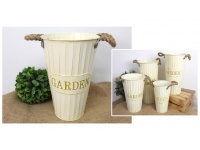 Wazon, wiaderko, osłonka metalowa z plecionymi uszami 40x20 cm