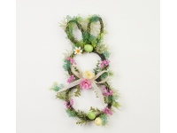 Wianek dekoracyjny zajączek z kwiatami 50 cm