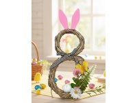 Wianek, stroik dekoracyjny z siana KRÓLIK 32x18 cm