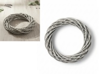 Wianek wiklinowy rattanowy SZARY 25 cm