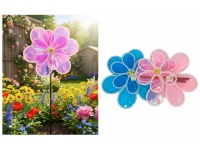 Wiatrak ogrodowy dekoracyjny KWIAT holograficzny 79x38x11 cm - 1 szt mix
