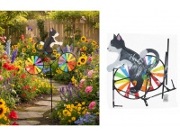 Wiatrak ogrodowy dekoracyjny ZWIERZAK na rowerze 95x52x5,5 cm - 1 sz