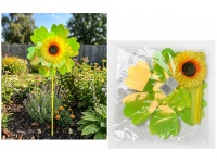 Wiatrak ogrodowy, dekoracyjny HOLOGRAFICZNY podwójny ze słonecznikiem 70x31x12 cm