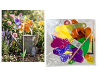 Wiatrak ogrodowy, dekoracyjny HOLOGRAFICZNY tęczowy 68x32x11,5 cm