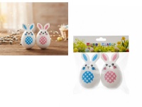Wielkanocne jajka plastikowe KRÓLIK 8 cm kpl 2 szt w foli