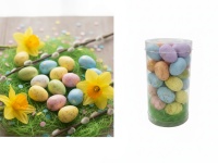 Wielkanocne jajka styropianowe 2,5x2 cm kpl 36 szt w tubie kolorowe złocone