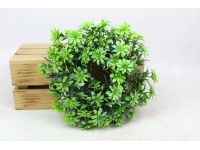 Wieniec wianek dekoracyjny zielone bielone listki i kwiatki 25 cm