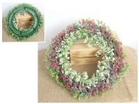 Wieniec, wianek DZWONECZKI 40 cm bordowo-zielony BIELONY