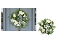 Wieniec, wianek PIWONIA średnica zew. 35 cm, wew. 21 cm (główka 7 cm) BIAŁY