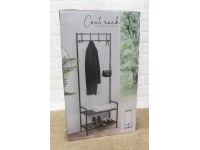 Wieszak na ubrania CZARNY metal-mdf w kartonie 59x35x9 cm