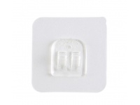 Wieszak plastikowy przezroczysty samoprzylepny 2 haczyki 6x6 cm 
