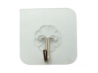 Wieszak, wieszaczek samoprzylepny srebrny 6x6 cm - 1 szt