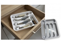 Wkład do szuflady, na sztućce 33x26x4,5 cm szara, biała