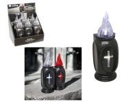 Wkład LED VASO świecący krzyż 16 cm, grafitowy z transparentnym płomieniem - 1 szt