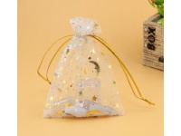 Woreczek na biżuterię, upominek GWIAZDKI 18x13 cm TRANSPARENTNY