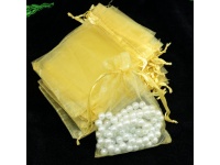 Woreczek na biżuterię, upominek 40x30 cm TRANSPARENTNY ŻÓŁTY