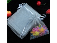 Woreczek na biżuterię, upominek 30x20 cm TRANSPARENTNY SZARY