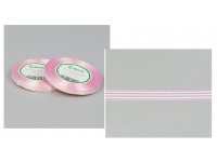 Wstążka satynowa linia RÓŻOWA 6 mm x 22,75m - 1 rolka 