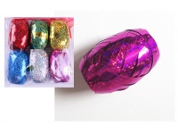 Wstążki prezentowe Z DROBINKAMI tradycyjne RÓŻOWE - kpl 6 szt (1 szt - 5mmx10m)