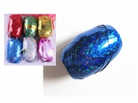 Wstążki prezentowe Z DROBINKAMI tradycyjne NIEBIESKIE - kpl 6 szt (1 szt - 5mmx10m)