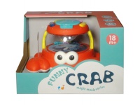 Zabawka dla malucha bębenek KRAB z muzyką i światłem w kartonie 16x14x10 cm