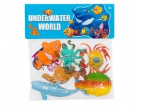 Zabawka, figurka ZWIERZĘTA MORSKIE(1 szt ok. 12 cm)  kpl. 6 szt w folii +roślinka