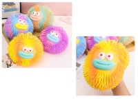 Zabawka gumowa świecąca PIŁKA - JEŻYK w paski 14 cm - mix kolor