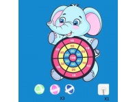 Zabawka zręcznościowa rzutki, gra DART na rzepy - SŁONIK  34x25cm