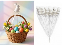 Zając na piku styropianowy brokat 30x7 cm kpl 6 szt