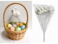 Zając na piku styropianowy brokat 26x6 cm kpl 6 szt